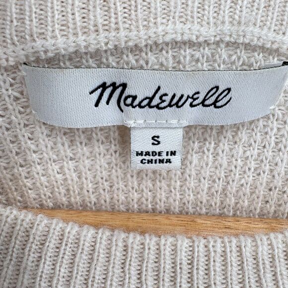 Madewell Jane Waffle Knit Sweater Wool Alpaca Blend Pullover, Sz Small, - Picture 7 of 8